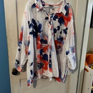 Floral button down top